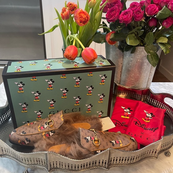 GUCCI X DISNEY Mini Vintage GG Supreme Monogram Mickey Mouse Fur Womens 37.5 - Picture 14 of 16